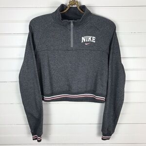 Nike Varsity Fleece Half-Zip Crop Pullover Size S
